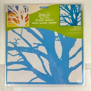 Americana Mixed Media Laser-Cut Stencil "Branching Out" 12"x12"